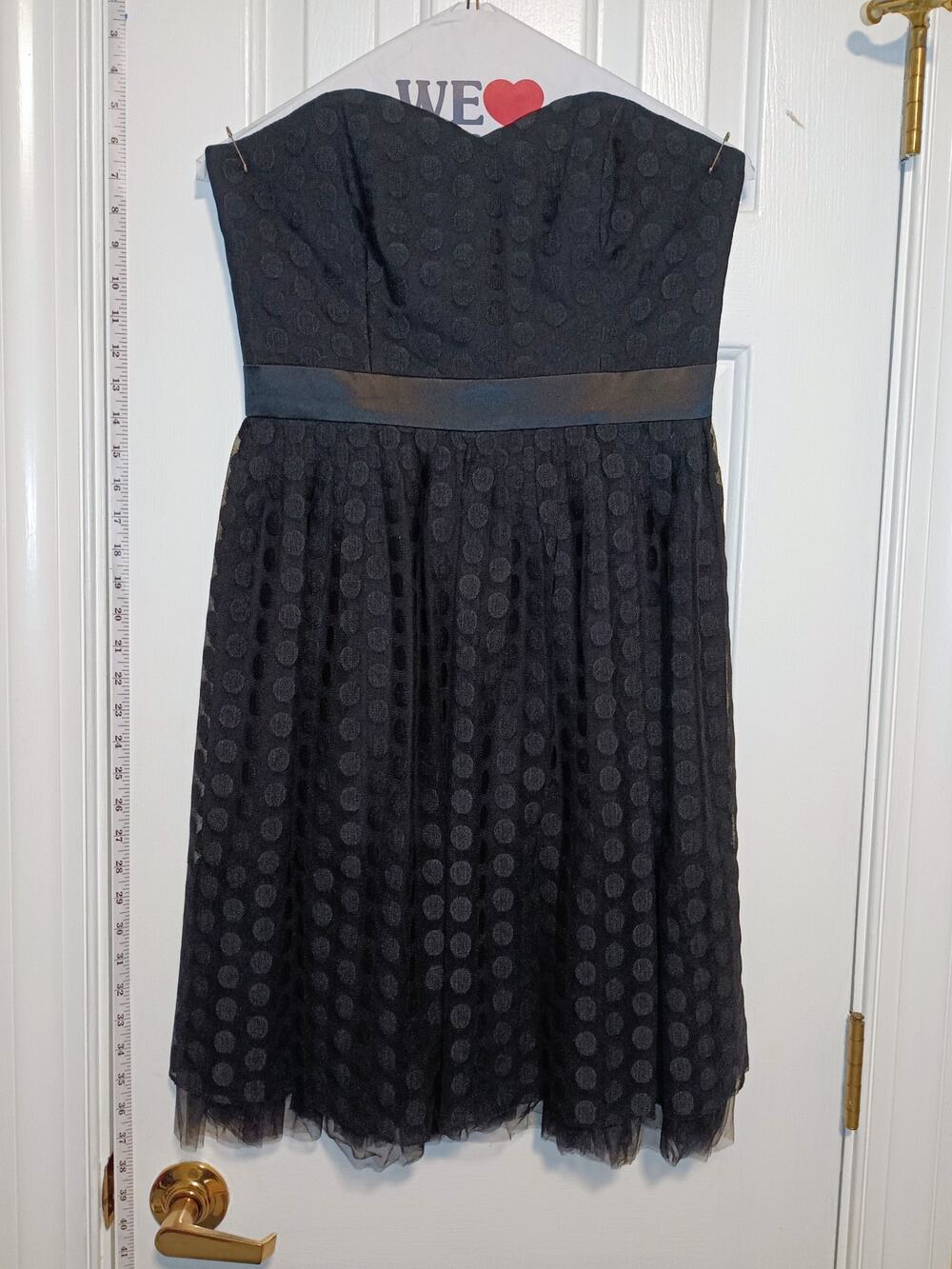 WHBM - Strapless A-Line Polka Dot Dress with Tulle Skirt - Sz 4